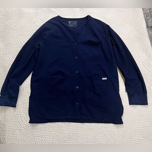 Figs navy technical collection scrub jacket large